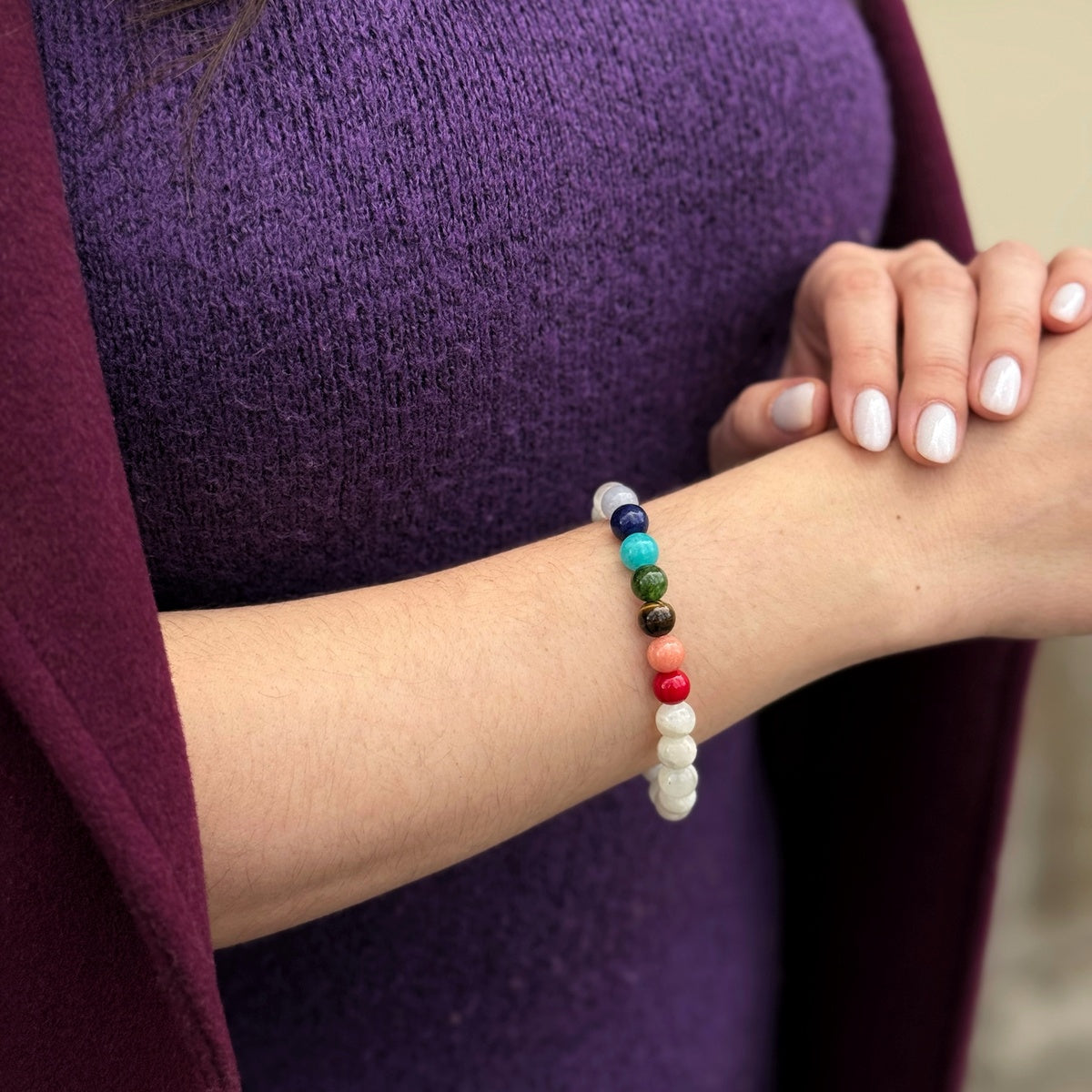 7 Chakra Gemstone Bracelet with Moonstone | Balance & Harmony