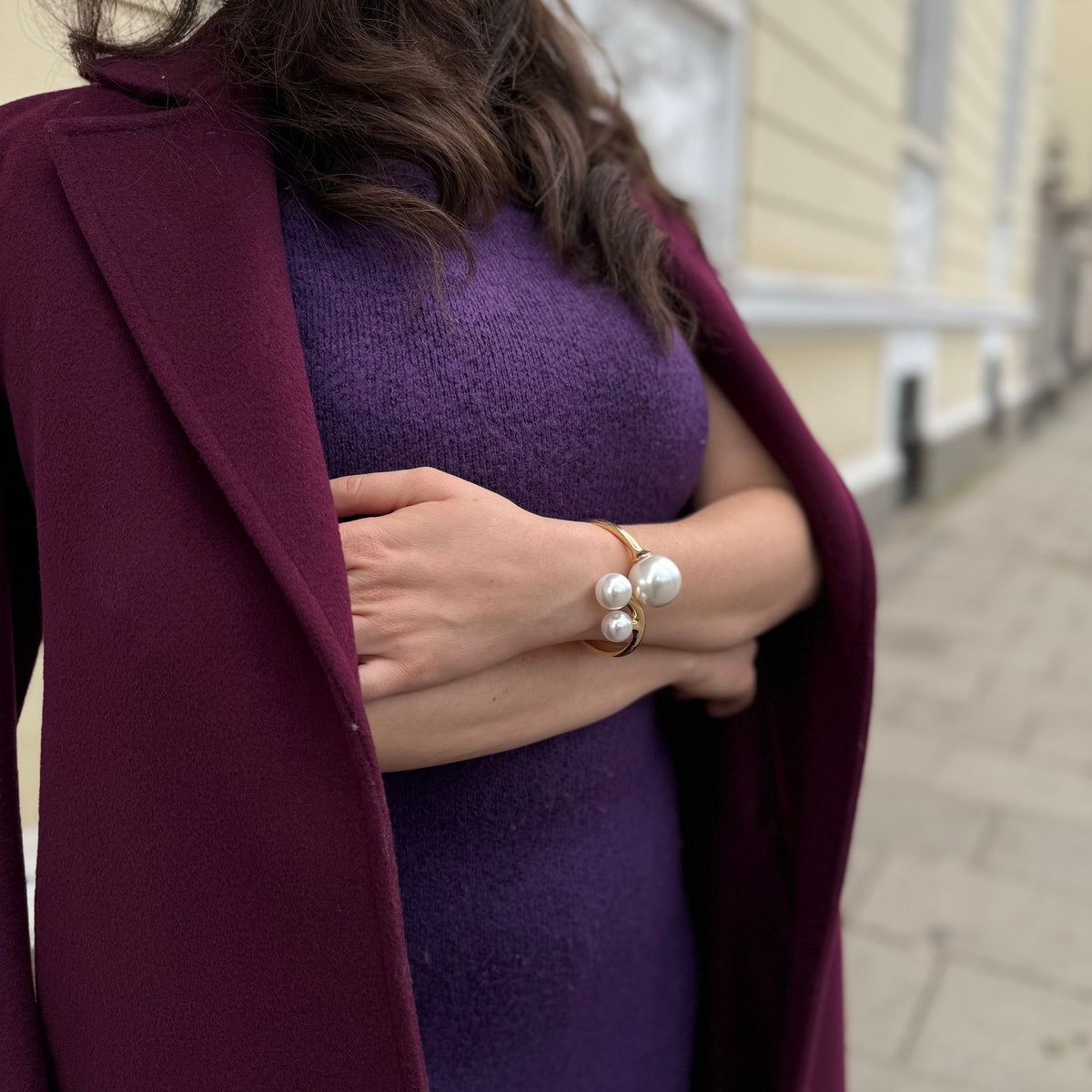 Triple Pearl Cuff Bracelet