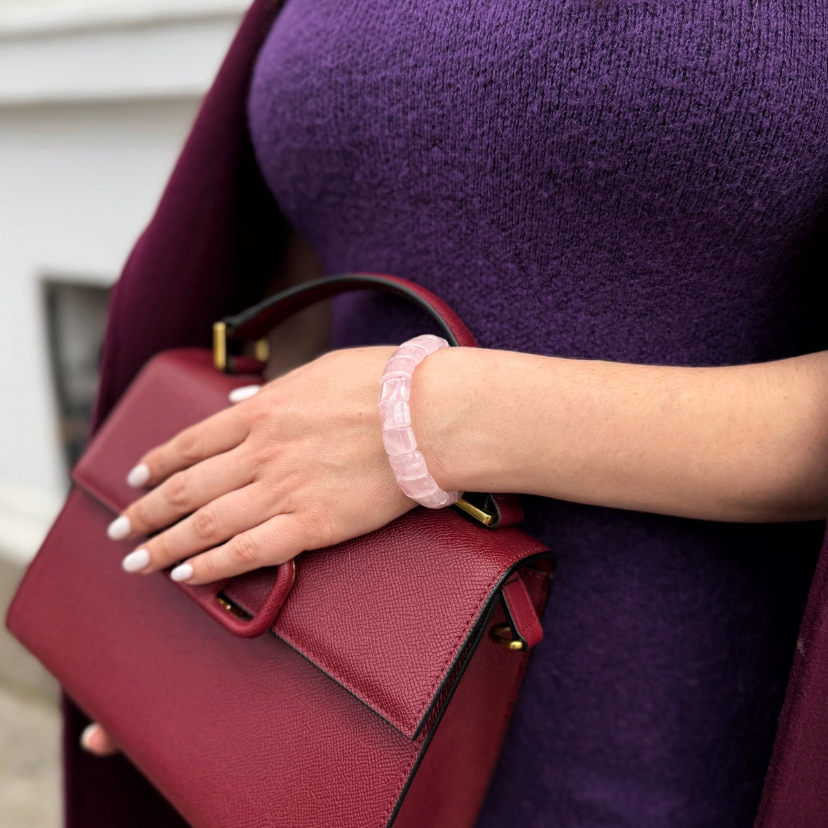 Luxury Rose Quartz Bangle Bracelet AAA grade