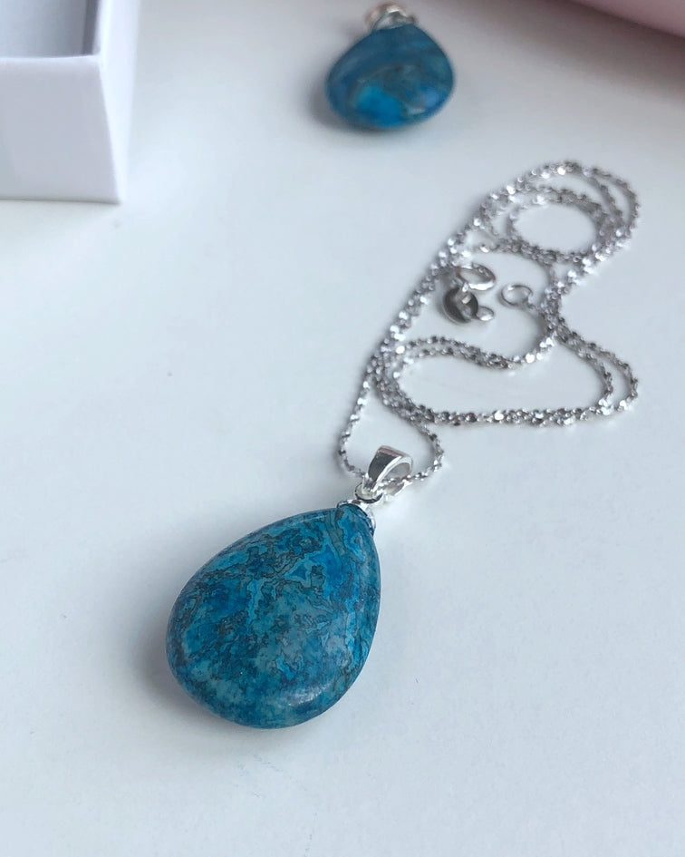 Blue Onyx Drop Pendant