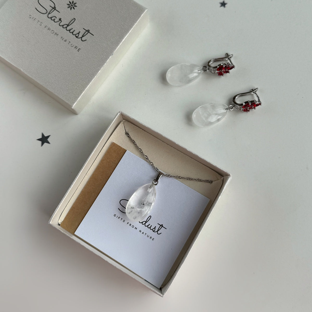 Clear Quartz Drop Pendant 1.5x2.5cm