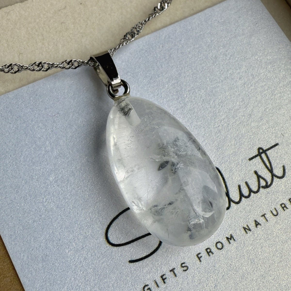 Clear Quartz Drop Pendant 1.5x2.5cm