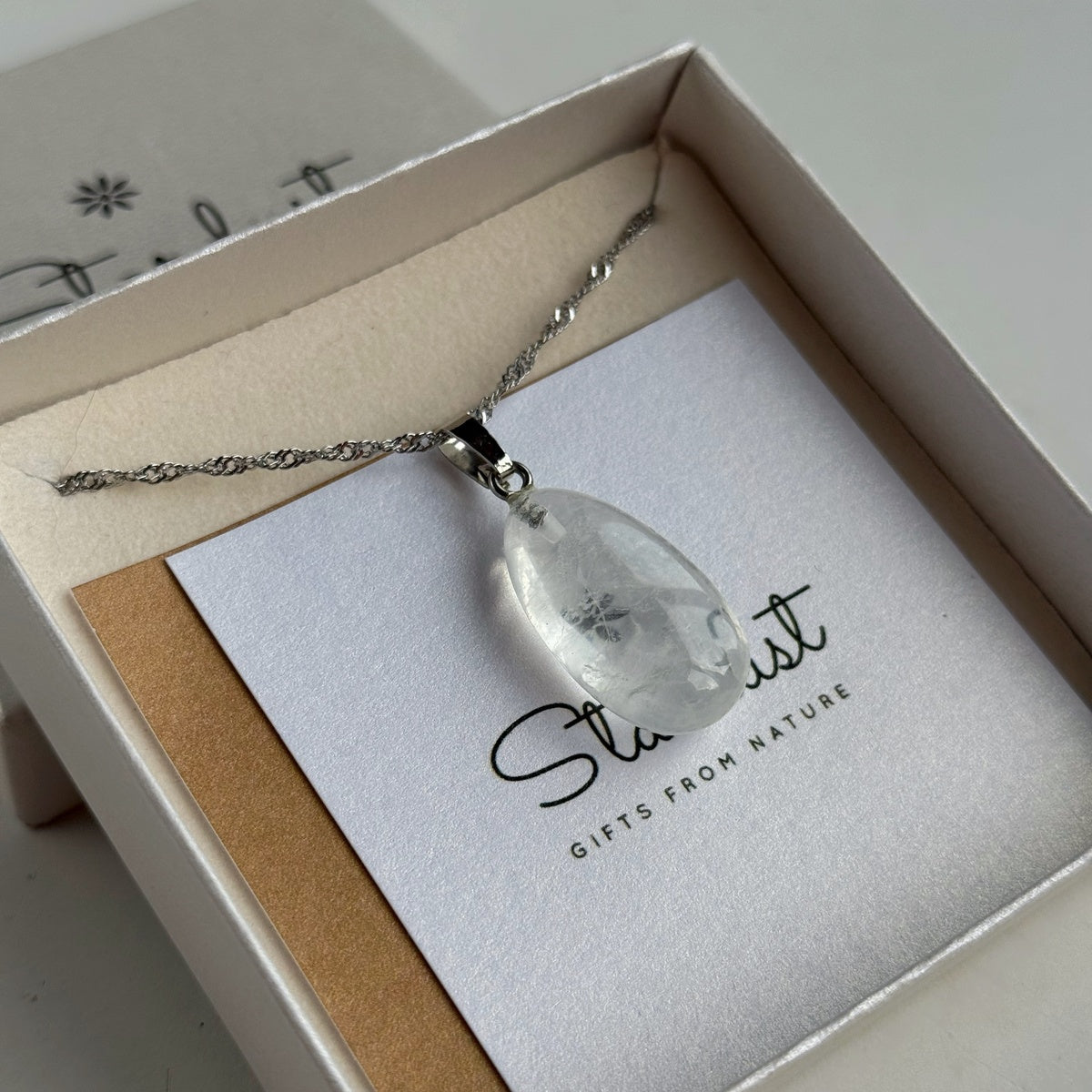 Clear Quartz Drop Pendant 1.5x2.5cm