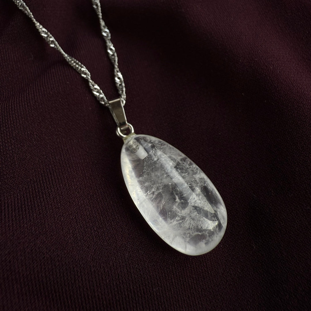 Clear Quartz Drop Pendant 1.5x2.5cm
