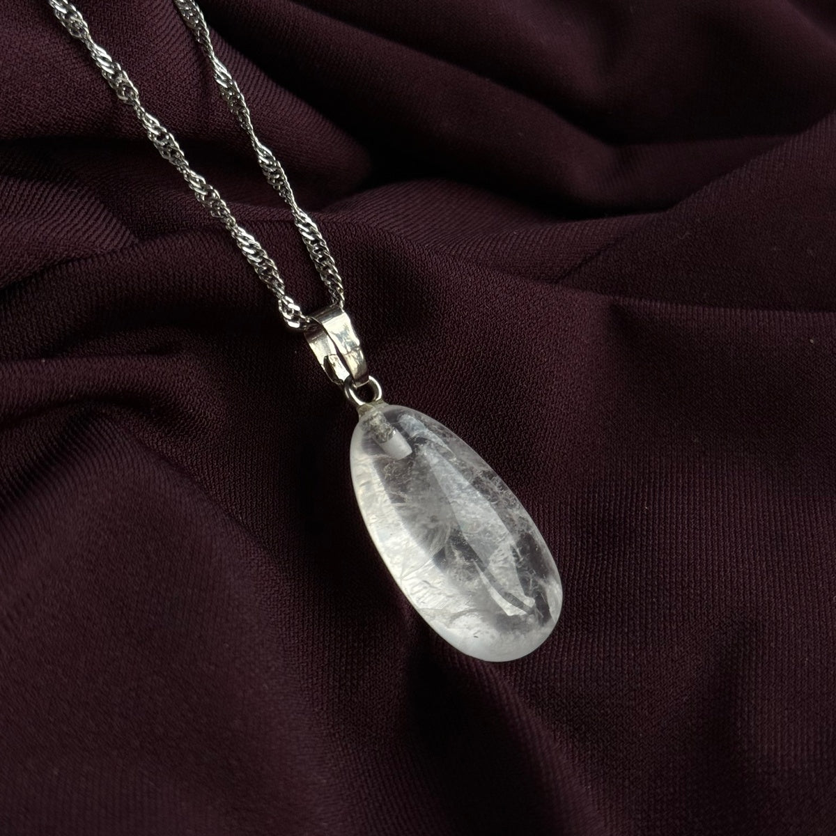 Clear Quartz Drop Pendant 1.5x2.5cm