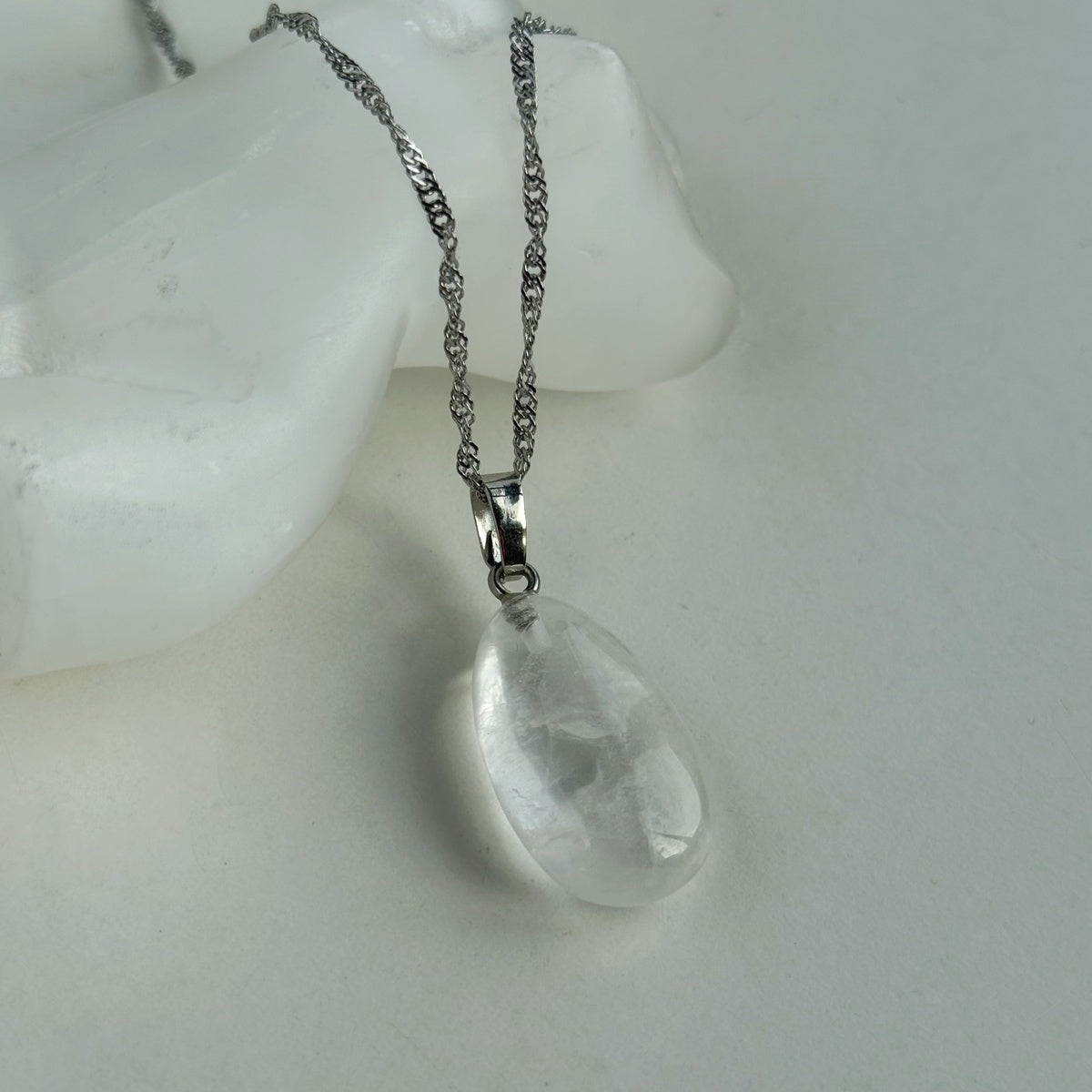 Clear Quartz Drop Pendant 1.5x2.5cm