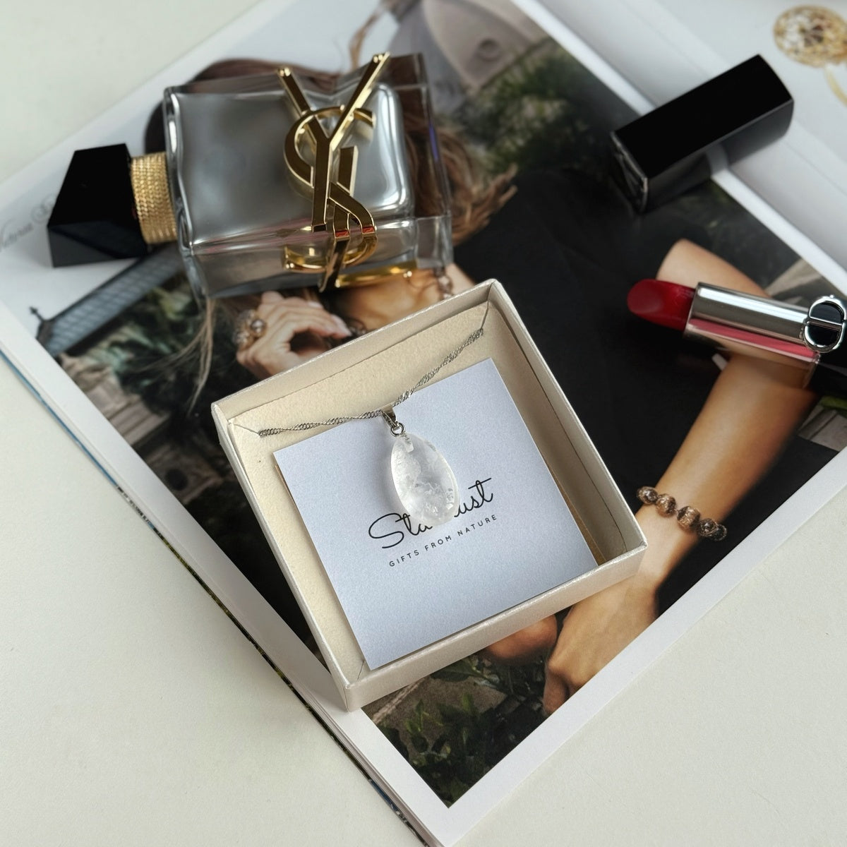 Clear Quartz Drop Pendant 1.5x2.5cm