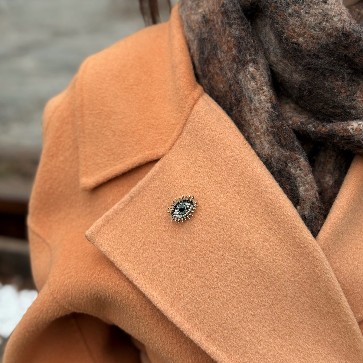 Evil Eye Brooch with Zircons
