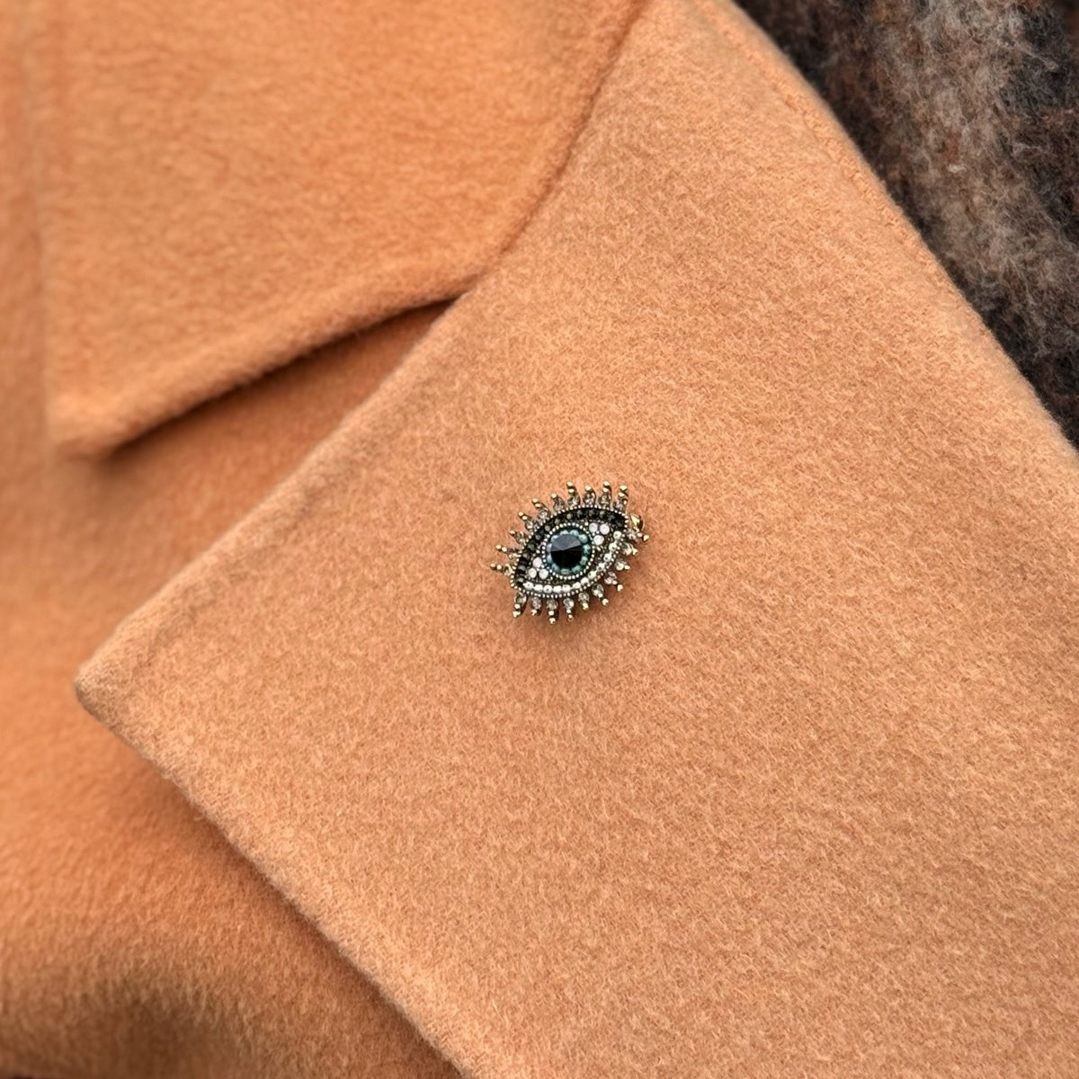 Evil Eye Brooch with Zircons