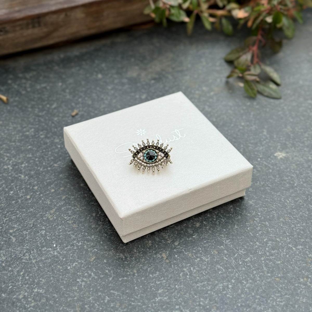 Evil Eye Brooch with Zircons