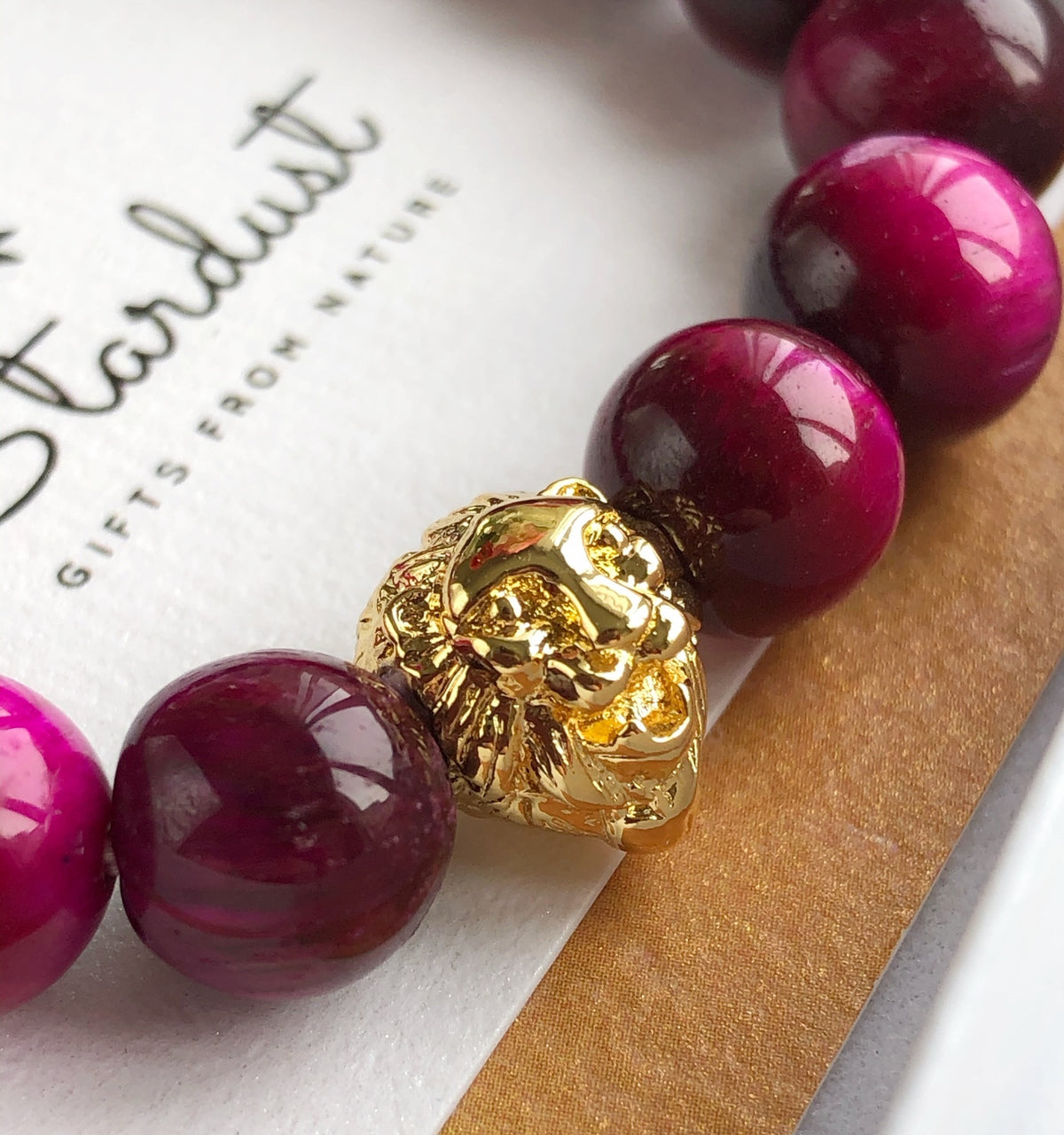 Luxury Tiger eye womens bracelet gold lion