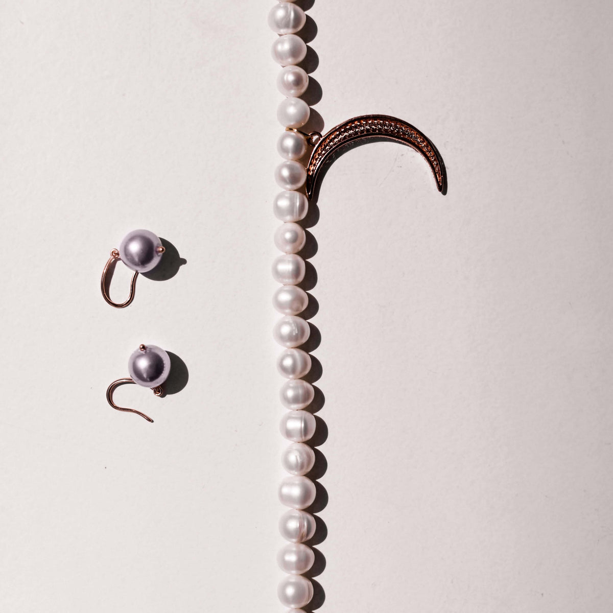 Feminine Harmony Pink Pearl Earrings | Rose Gold Sterling Silver 925