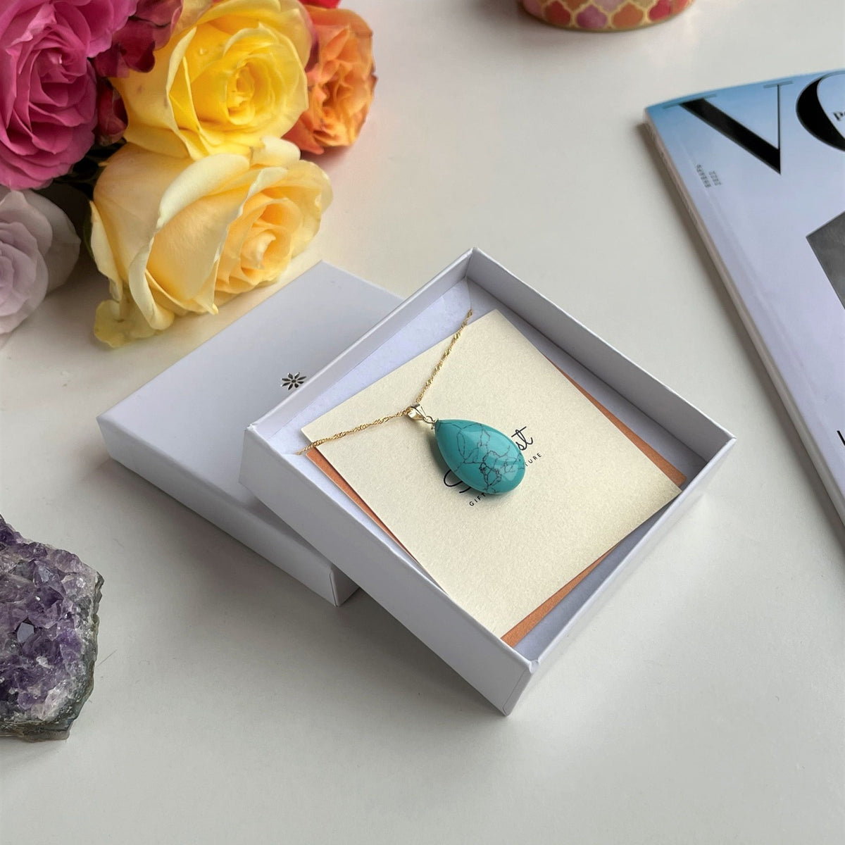 Turquoise Drop Pendant 1.5x2.5cm