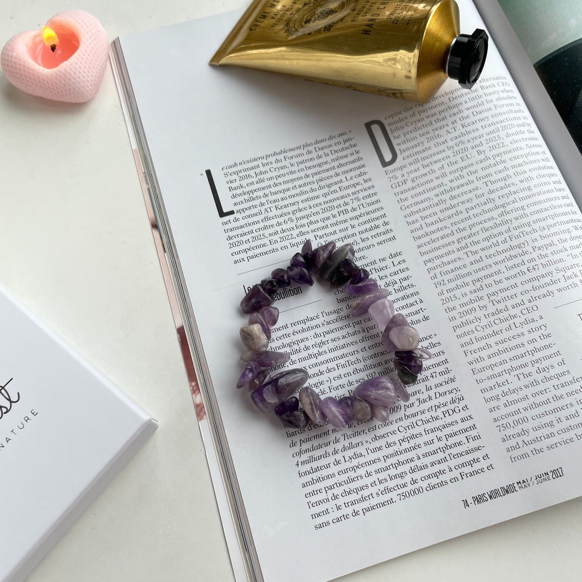Mysterious Love | Natural Amethyst Tumbled Stone Bracelet