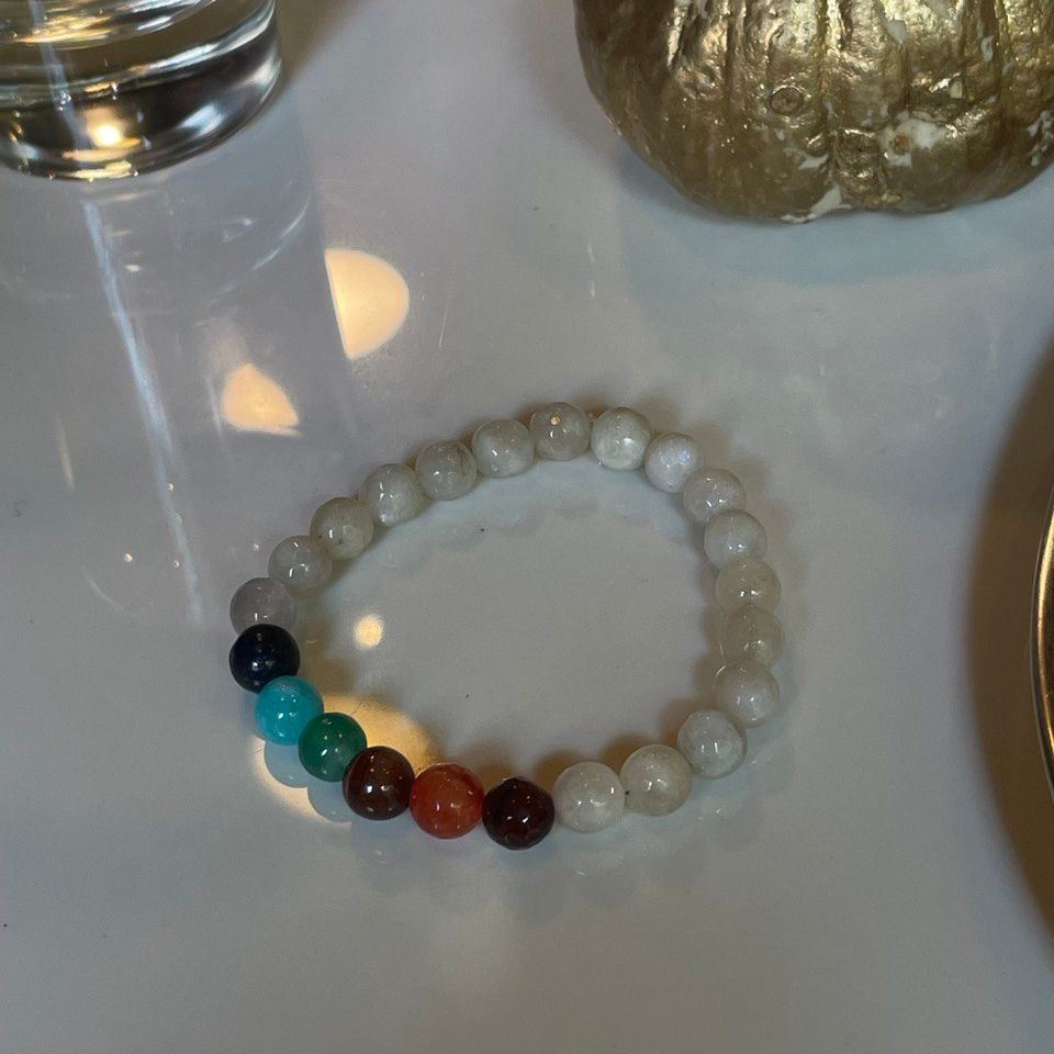 7 Chakra Gemstone Bracelet with Moonstone | Balance & Harmony