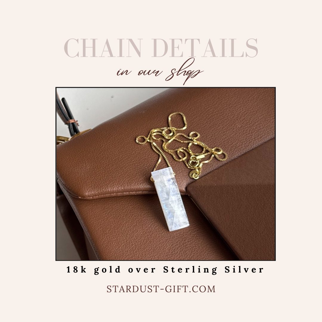 Rainbow Moonstone Bar Necklace 3cm | 18K Gold Plated