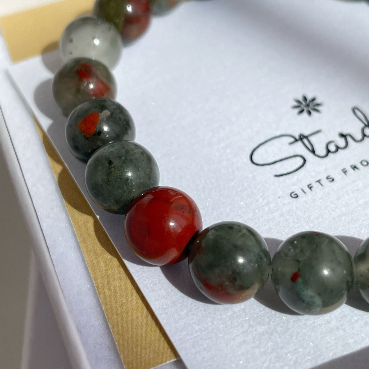 Natural Bloodstone Bracelet 8mm | Courage & Protection