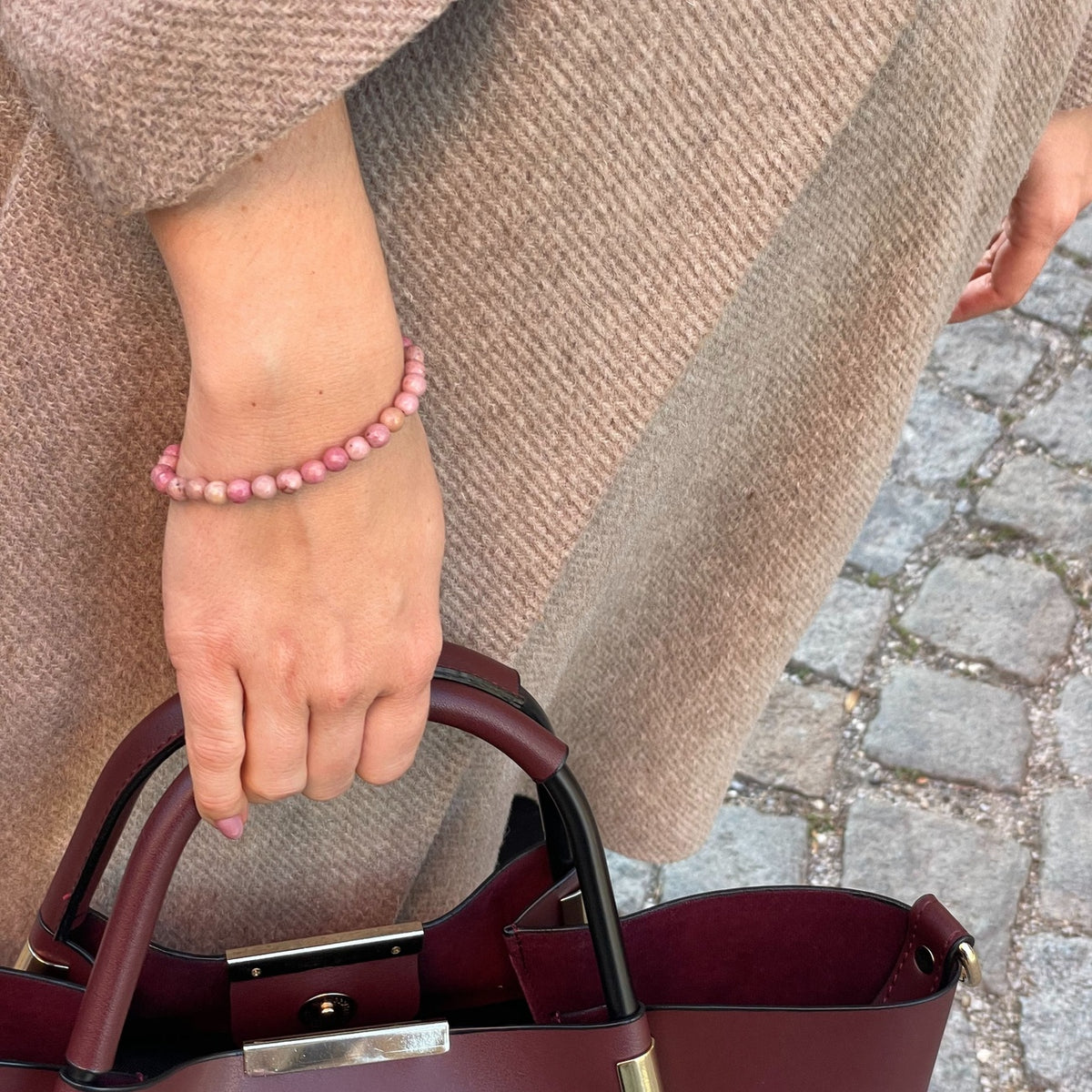 Rhodochrosite bracelet for women