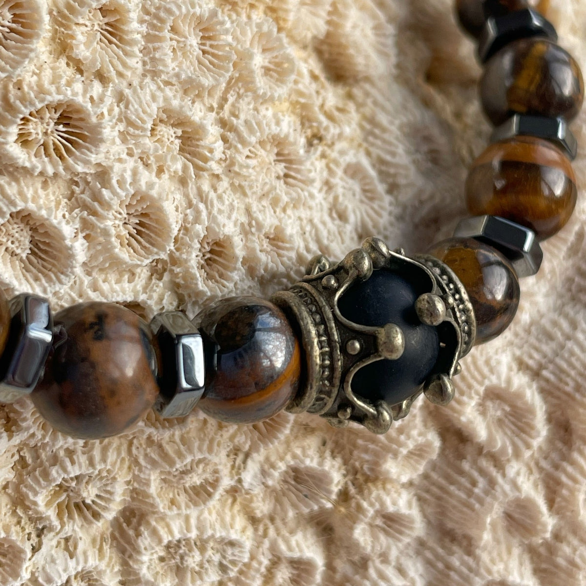 MAJESTY | Men’s Tiger Eye & Black Onyx Bracelet