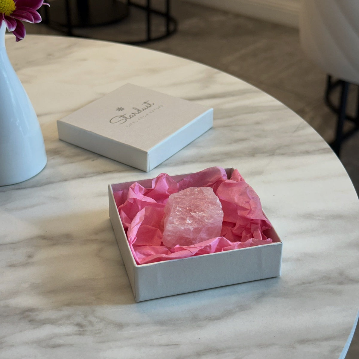 Raw Rose Quartz Crystal | Natural Rough Rose Quartz Stone | Healing Crystal Gift | Pink Crystal for Love & Self Care | Gift Ready Gemstone