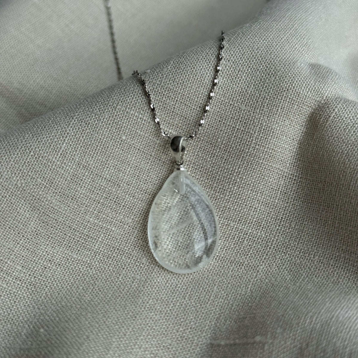 Clear Quartz Drop Pendant 1.5x2.5cm