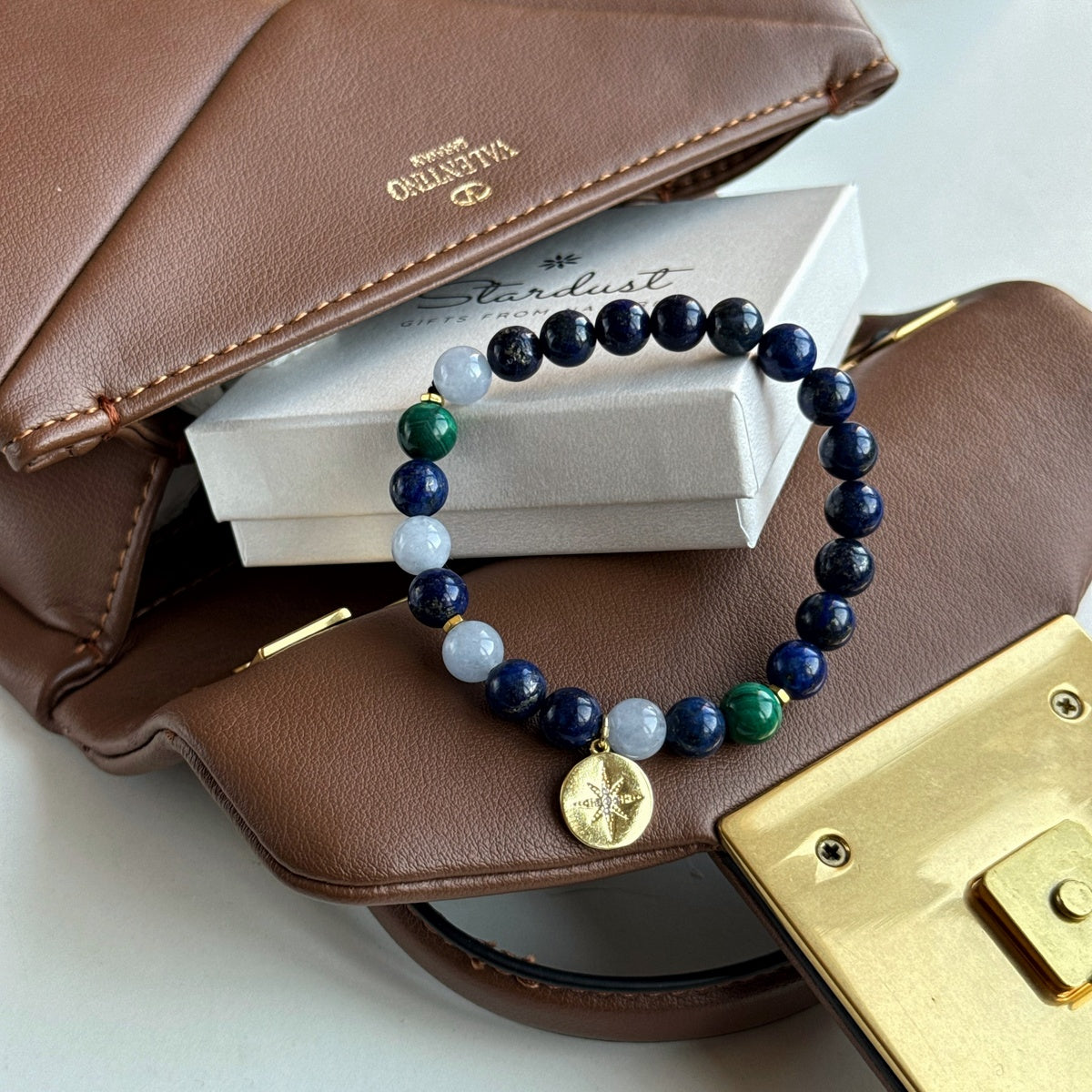 Premium Lapis Lazuli Bracelet with Malachite and Angelite