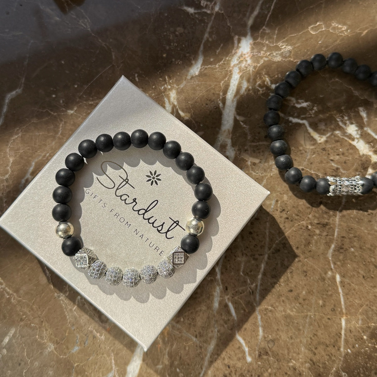 STAND OUT | Men’s Black Onyx & Silver Zircon Bracelet