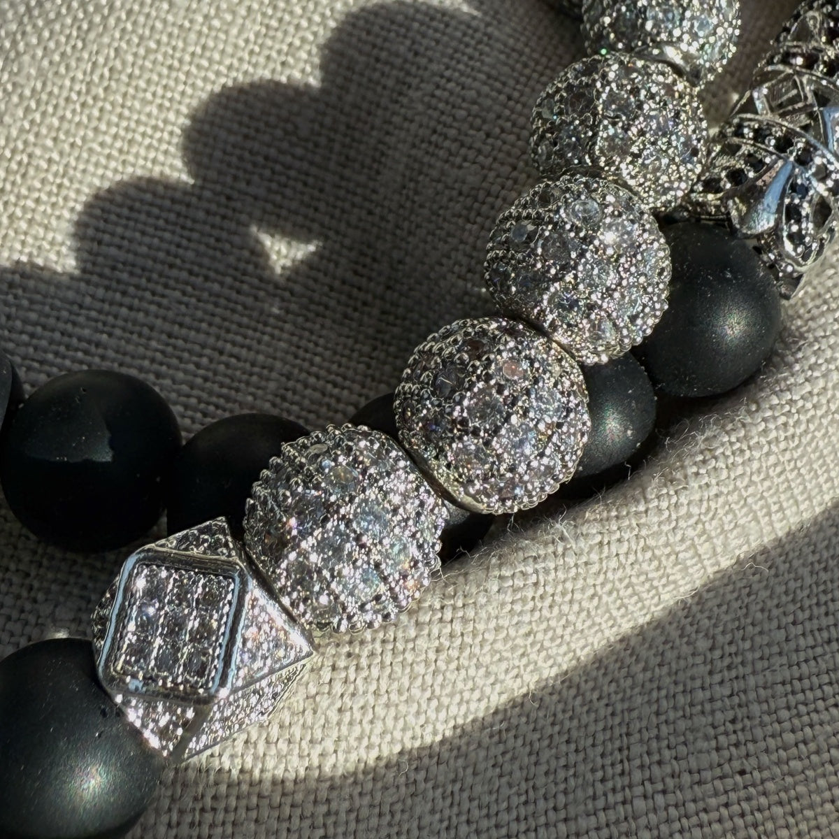 STAND OUT | Men’s Black Onyx & Silver Zircon Bracelet
