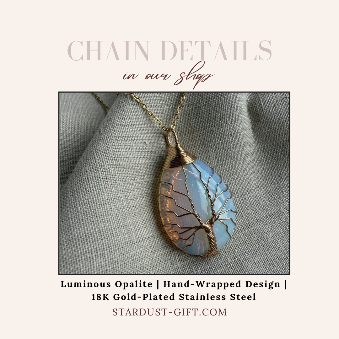 Opalite Tree of Life Necklace | 18K Gold Plated