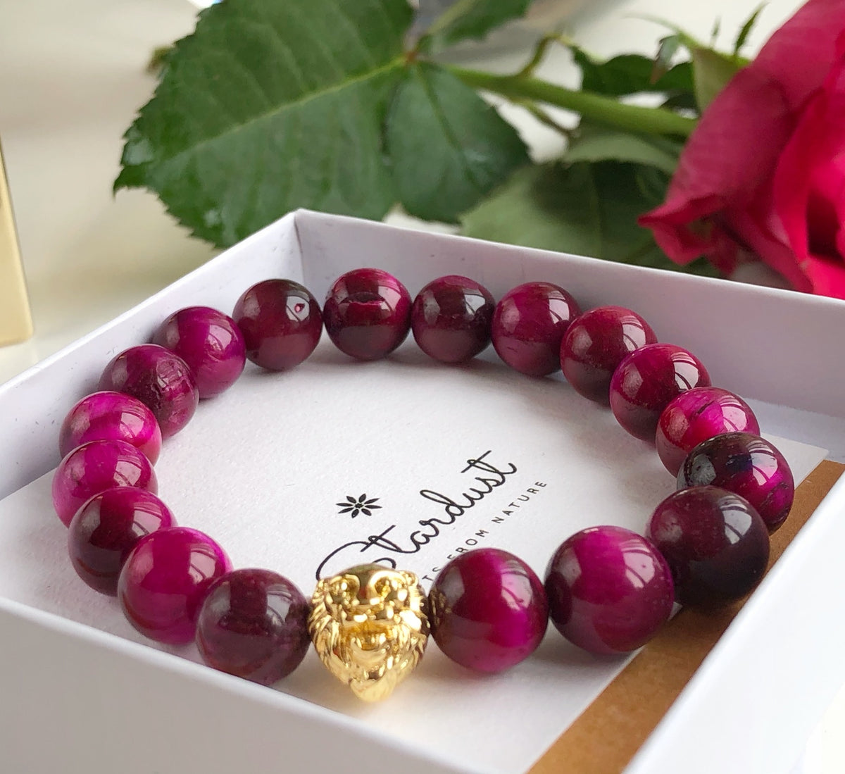 Luxury Tiger eye womens bracelet gold lion