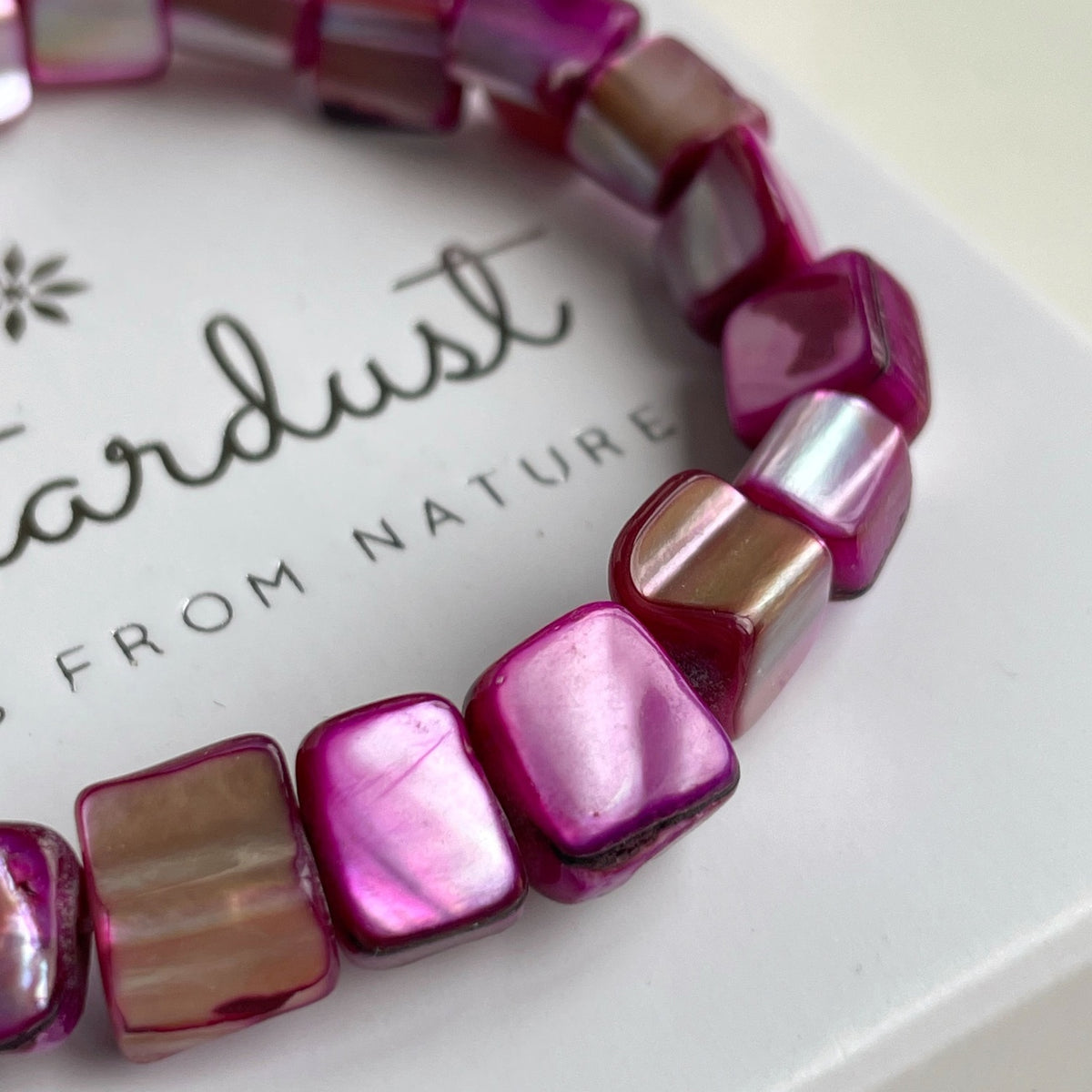 Natural Pink Mother of Pearl Bracelet | Romantic Shell Chip Jewelry