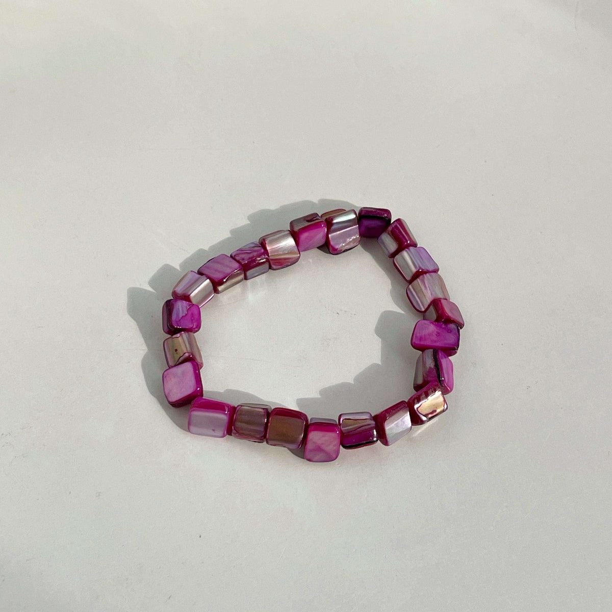Natural Pink Mother of Pearl Bracelet | Romantic Shell Chip Jewelry