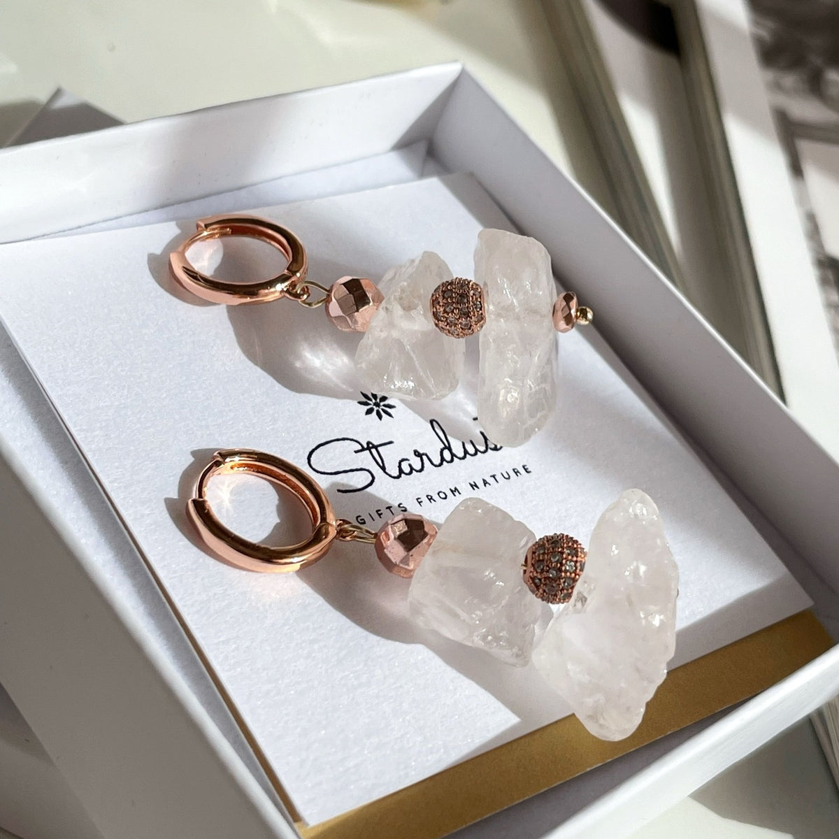 Raw Clear Crystal earrings
