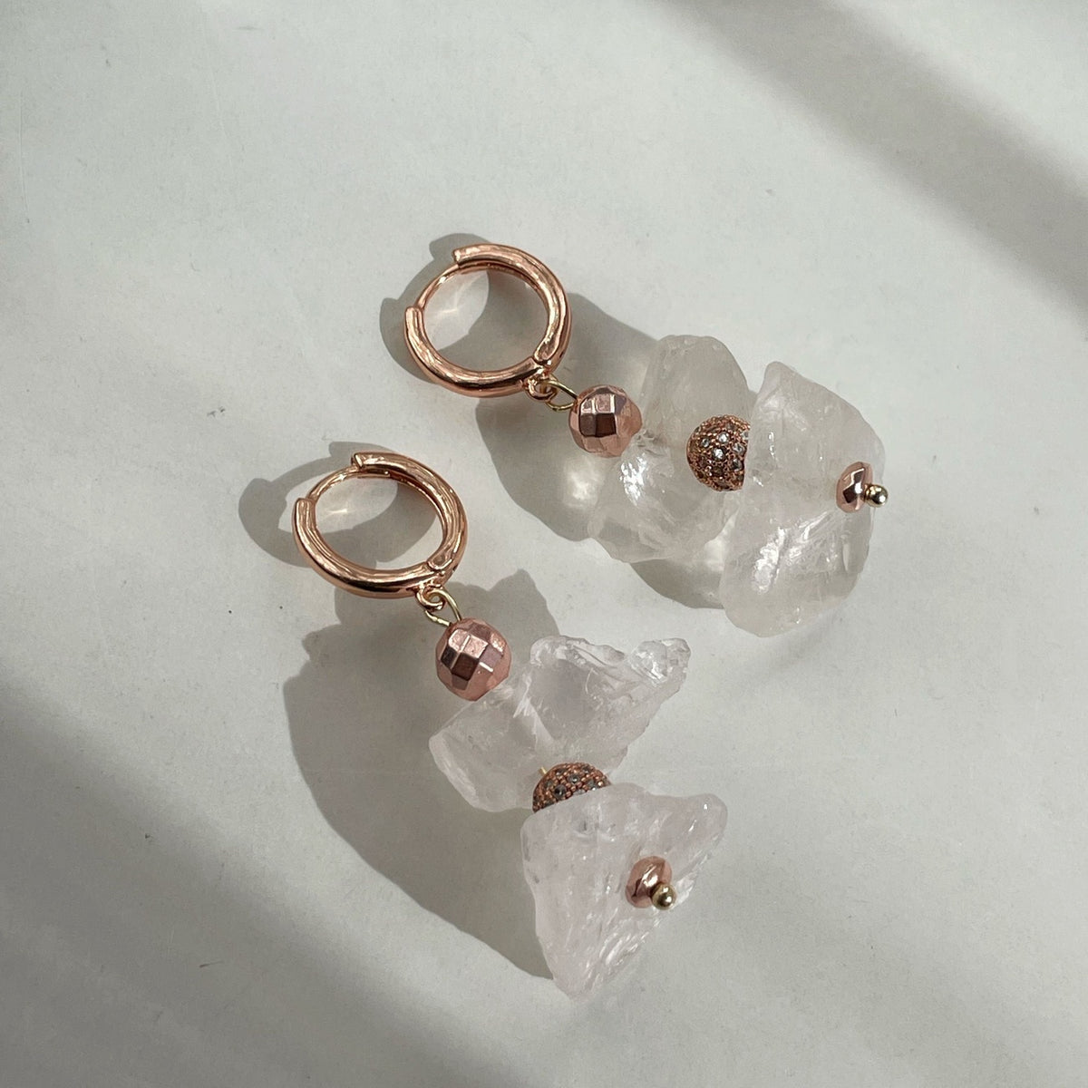 Raw Clear Crystal earrings