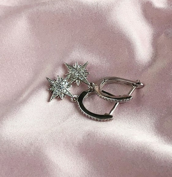 Small Gold Star charm Hoops