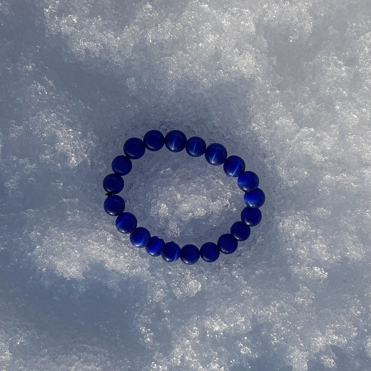 Blue Cat’s Eye Bracelet | Luminous Blue Beads