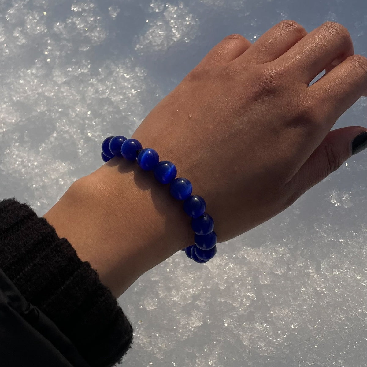 Blue Cat’s Eye Bracelet | Luminous Blue Beads