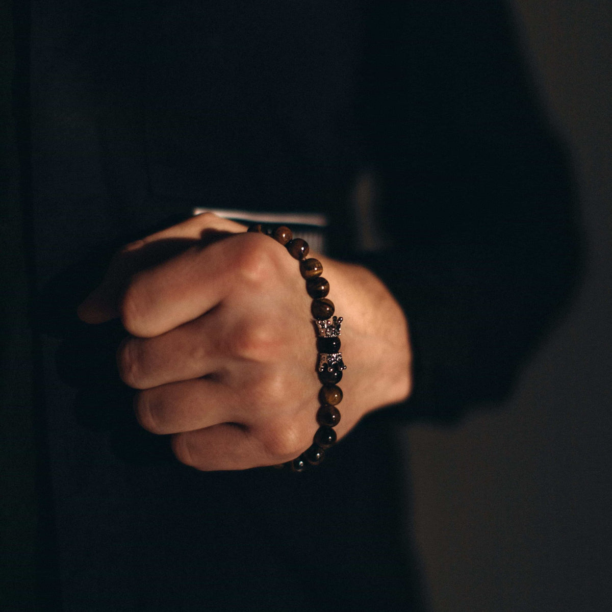 Men’s Tiger Eye Bracelet Set | Silver, Gold & Black Lion
