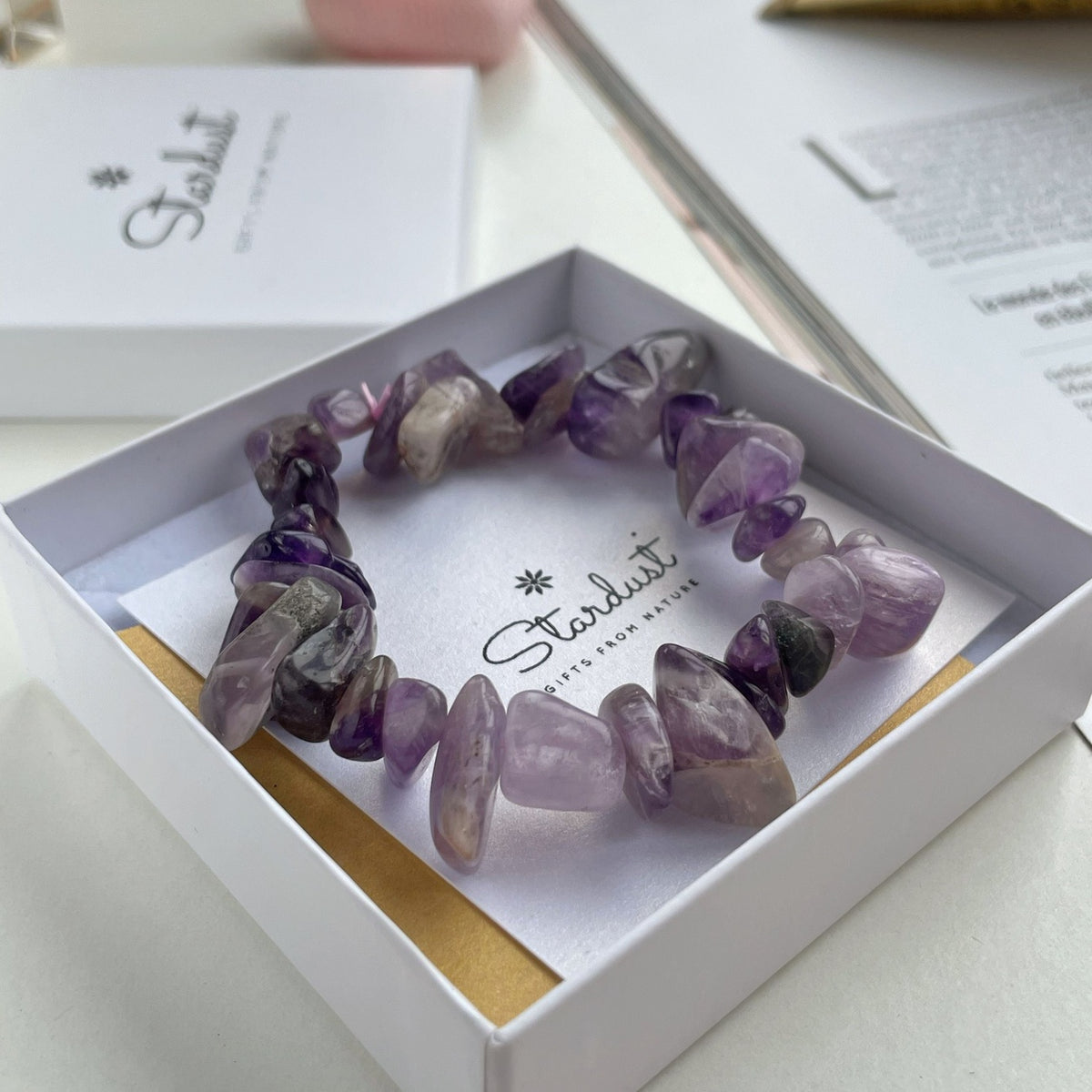 Mysterious Love | Natural Amethyst Tumbled Stone Bracelet