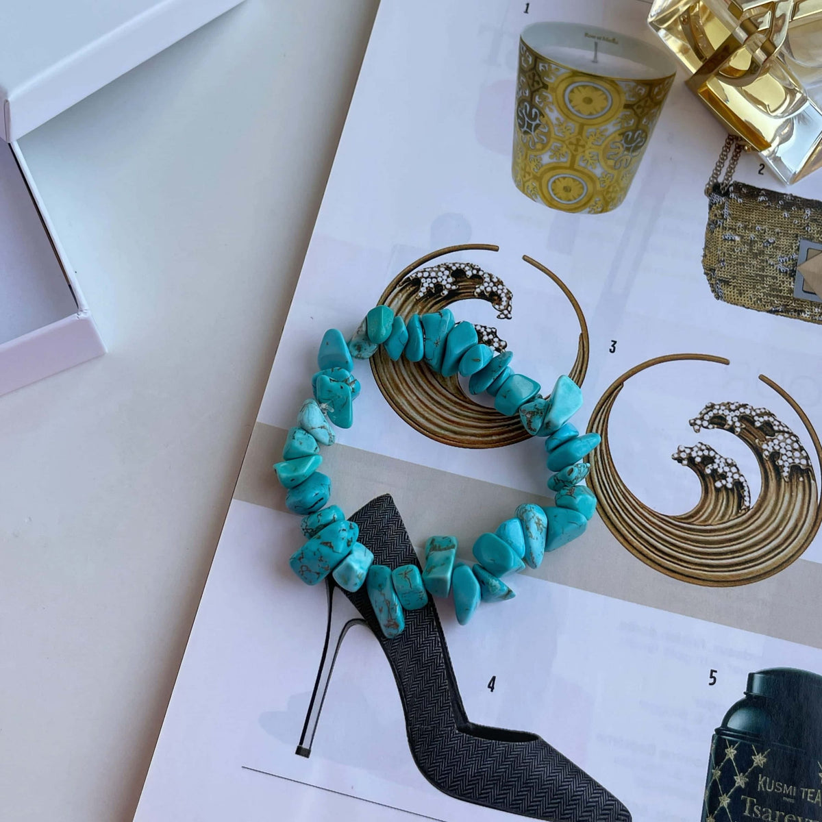 Wealth | Turquoise Tumbled Stone Bracelet