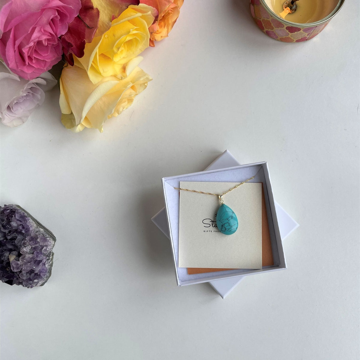 Turquoise Drop Pendant 1.5x2.5cm