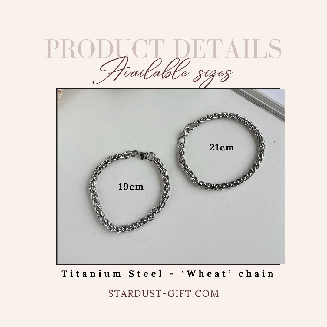 Stainless Steel Wheat Chain Bracelet for Him – 4mm Tarnish-Resistant Men’s Bracelet