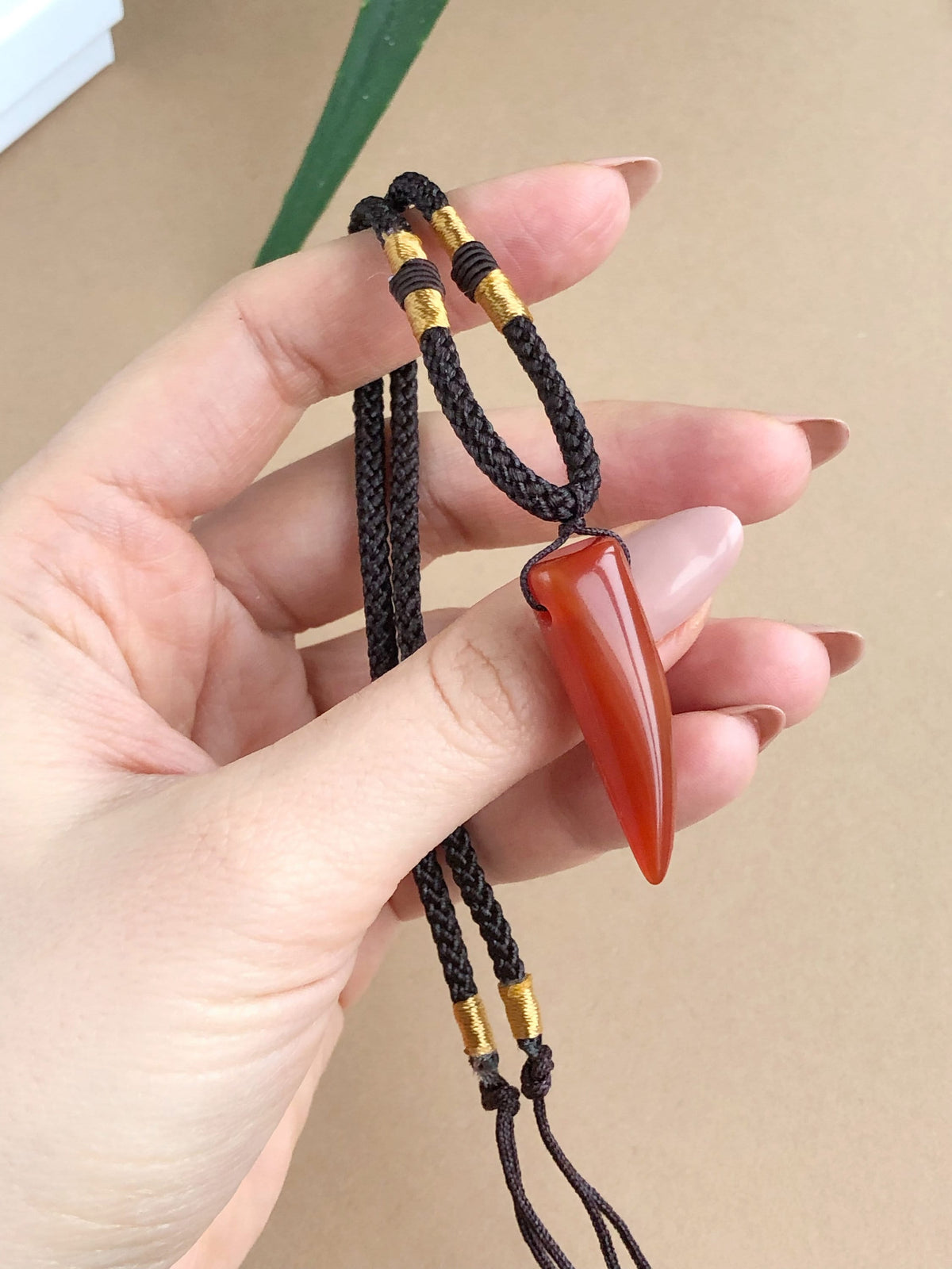 Carnelian Horn pendant for men