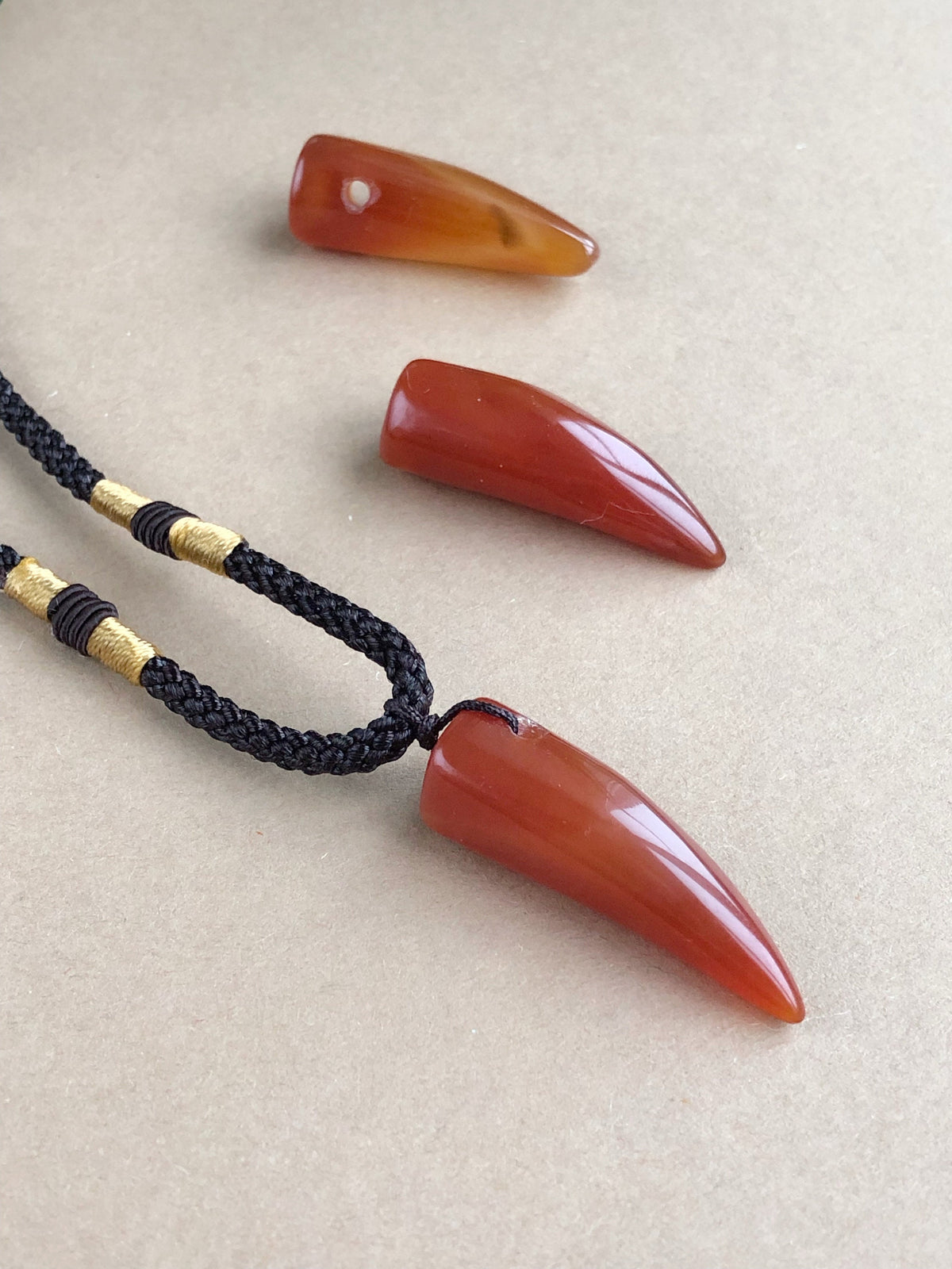 Carnelian Horn pendant for men