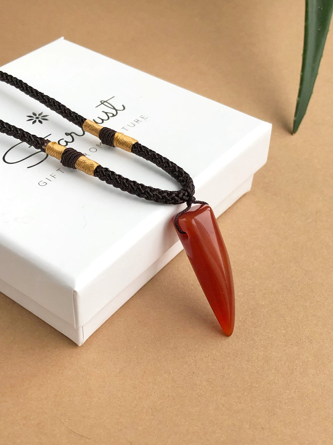 Carnelian Horn pendant for men