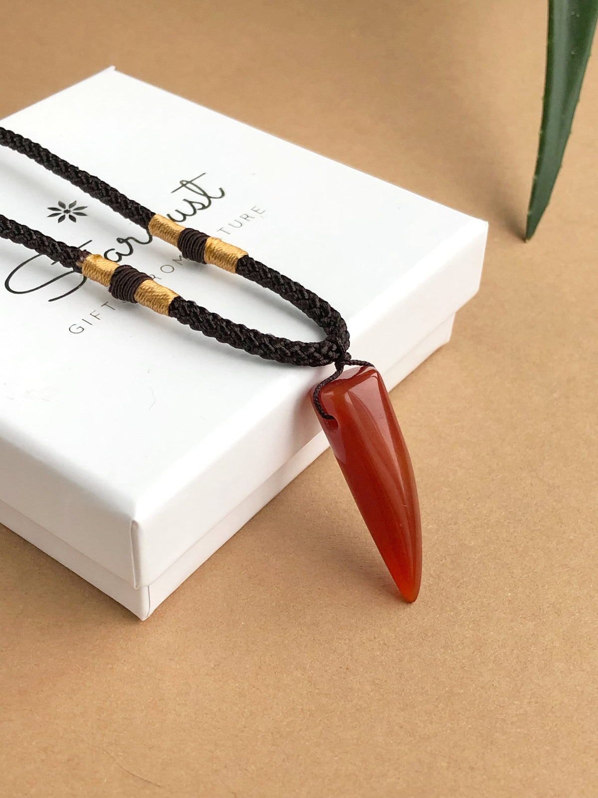 Carnelian Horn pendant for men