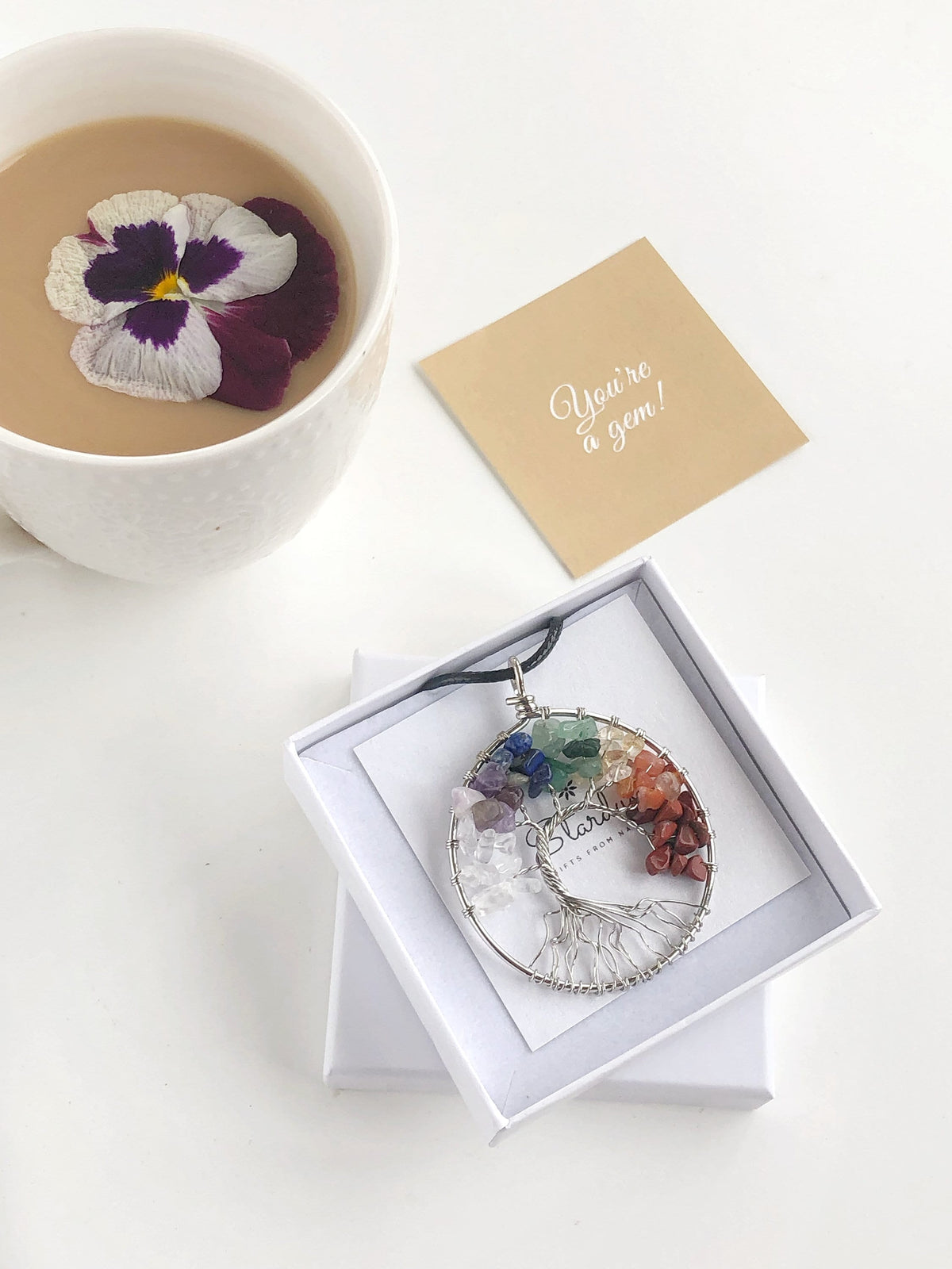 Rainbow Tree of Life necklace