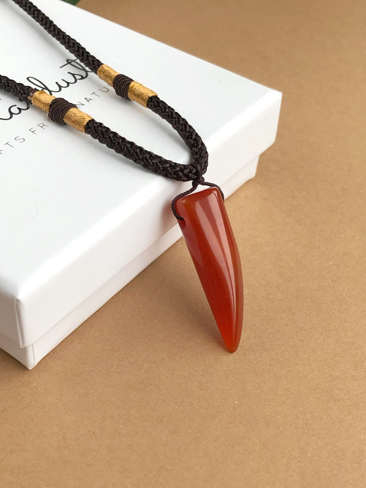 Carnelian Horn pendant for men