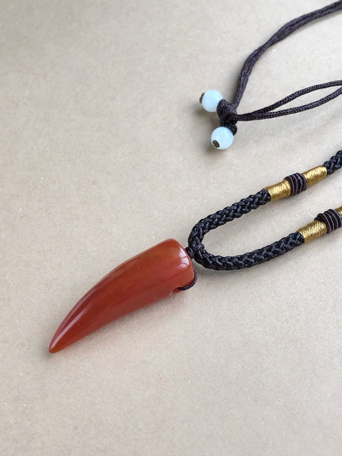 Carnelian Horn pendant for men