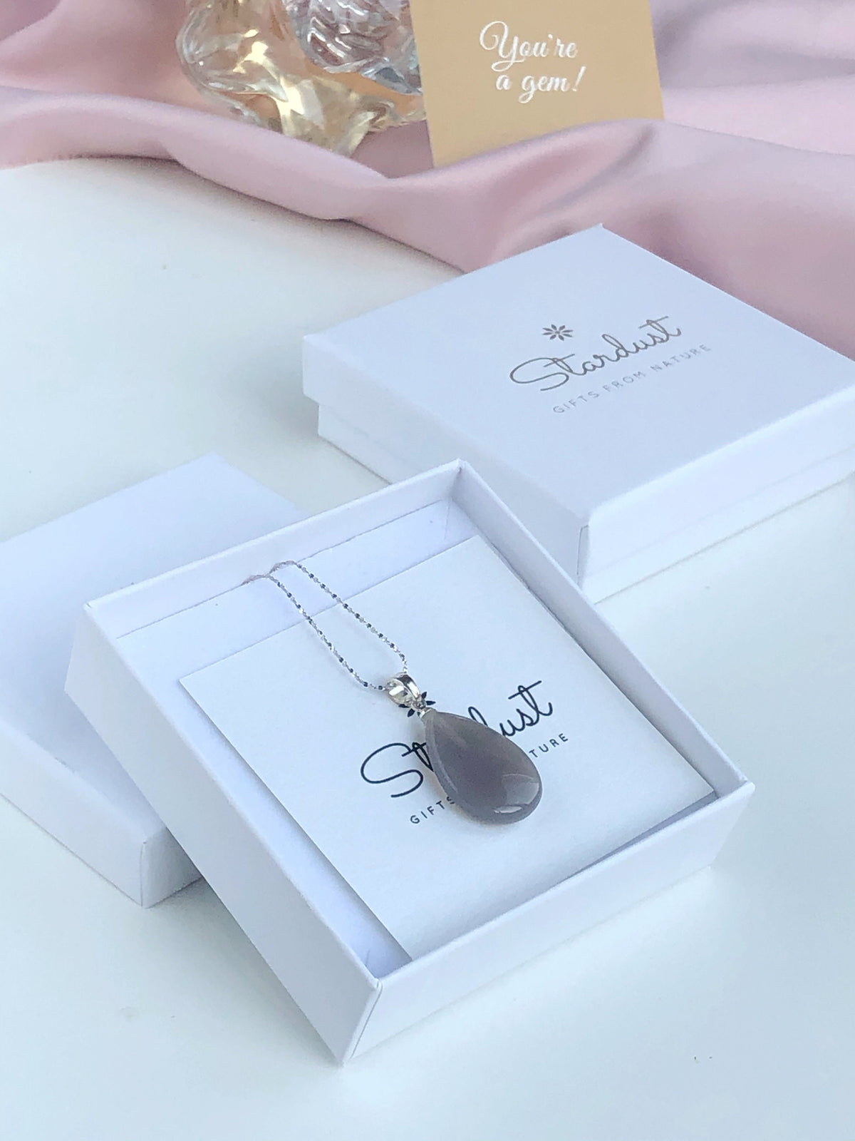 Royal Grey Agate drop pendant